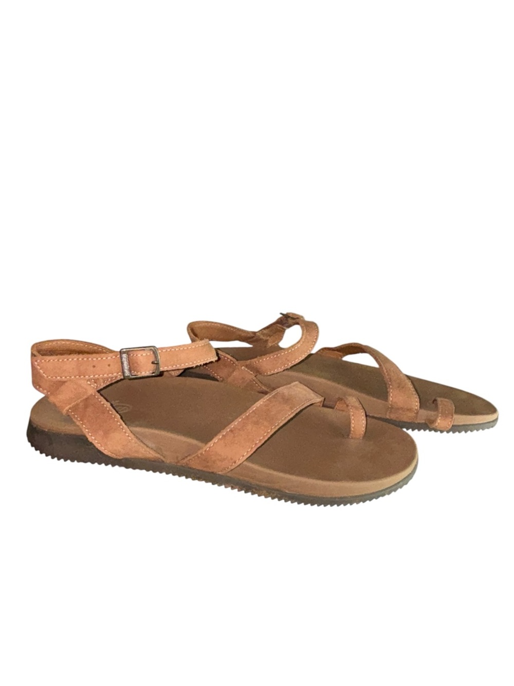 Chaco Tulip Leather Toe Ring Sandals Brown Strappy Womens Size 10 - Picture 4 of 12